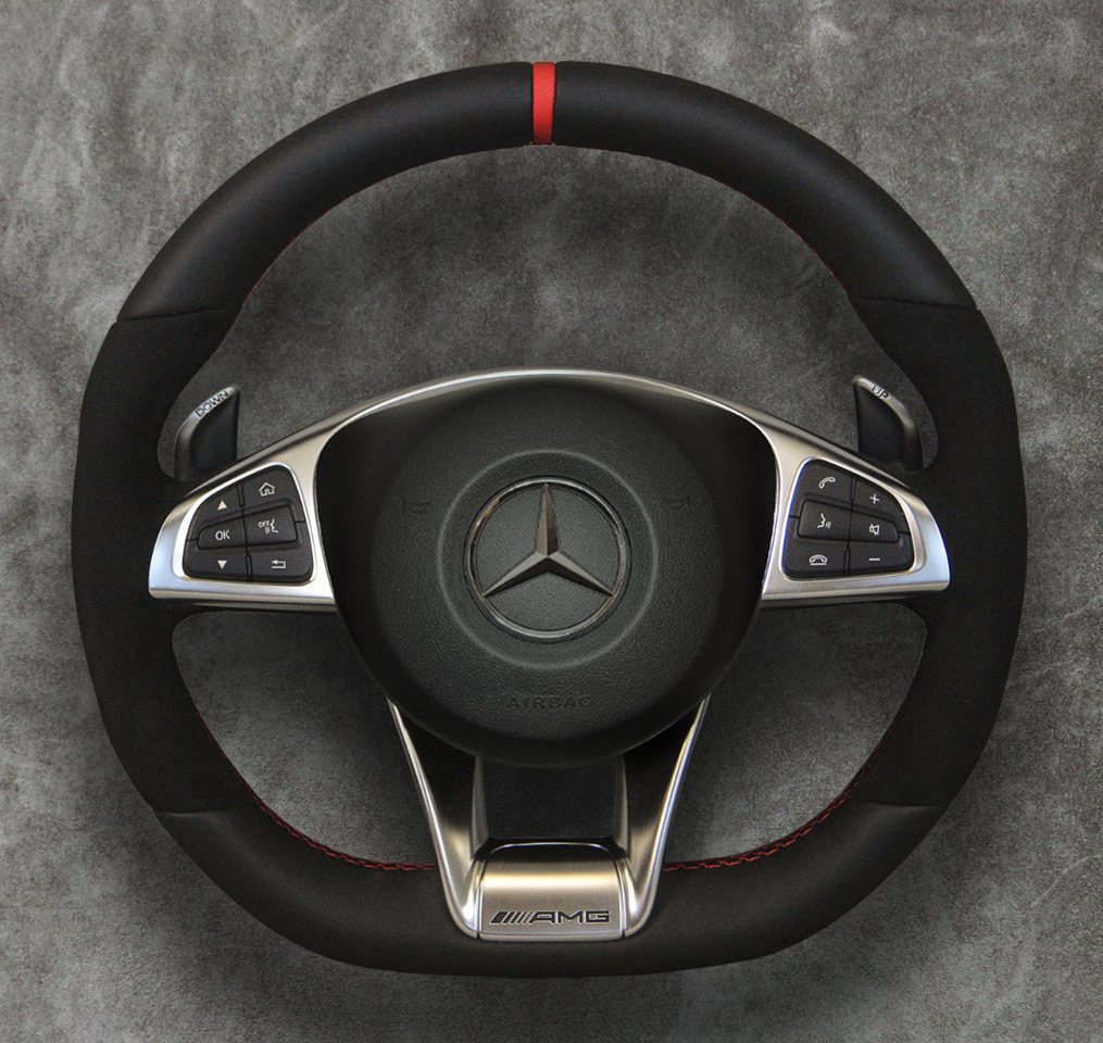 2015 MercedesBenz AMG Steering wheel Airbag Alcantara Red stitching eBay